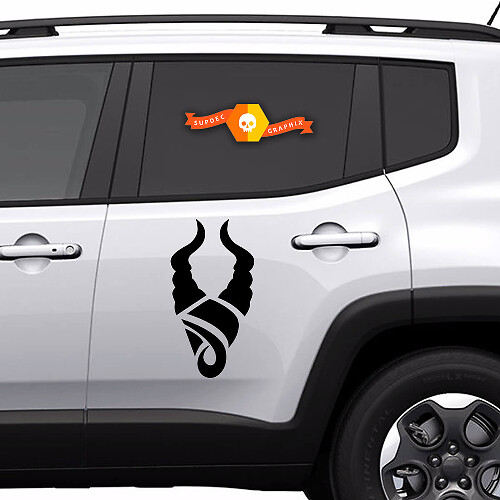 Silhouette Capricorn Side Graphic Pair Vinyl Decals for Jeep Renegade