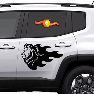 2x Vinyl Decals side Graphic Stickers Jeep Renegade lion silhouette New 2022