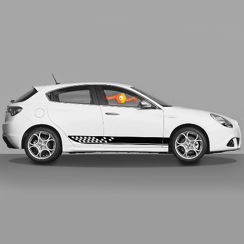 Checkered Stripes Side Vinyl Decal Sticker for Alfa Romeo Giulia