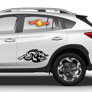 Vinyl Decals Graphic Stickers side сar Toyota fiery serpent drawing new 2022