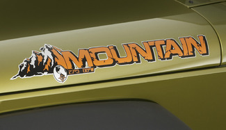 2 Jeep Mountain Rubicon JK Hood Kleuren Sticker Decal # 2