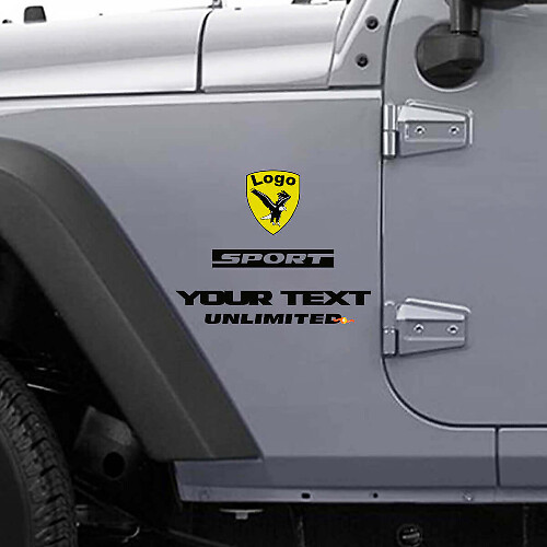 Custom Bald Eagle Sport Side Vinyl Decal Kit for Jeep Wrangler