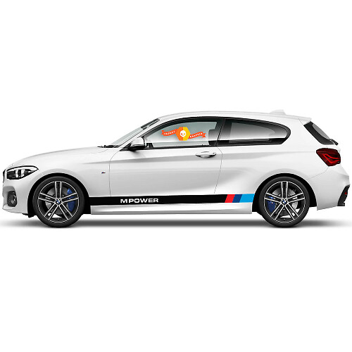 Pair Vinyl Decals Graphic Stickers side  bmw 1 series 2015 Rocker panel M POWER new