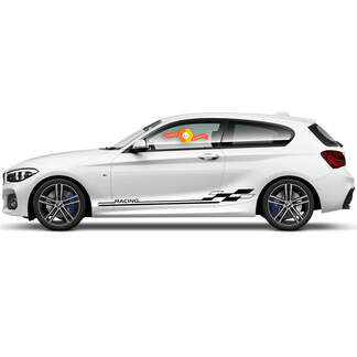 2 x Vinyl Decals Graphic Stickers side bmw 1 series 2015 door checkered flag racing stripes