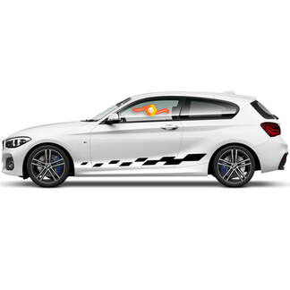 2 x Vinyl Decals Graphic Stickers side bmw 1 series 2015 checkered flag rocker panel rectangles