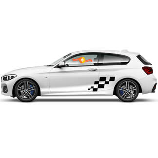 2 x Vinyl Decals Graphic Stickers side bmw 1 series 2015 checkered flag drawing diamonds