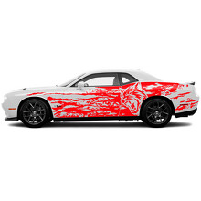 Wildcat Logo Grunge Style Side Vinyl Decal Sticker for Dodge Challenger_2