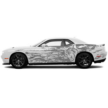 Wildcat Logo Grunge Style Side Vinyl Decal Sticker for Dodge Challenger_3