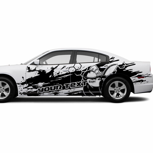Super Bee & Custom Text Side Vinyl Decal Sticker for Dodge Challenger