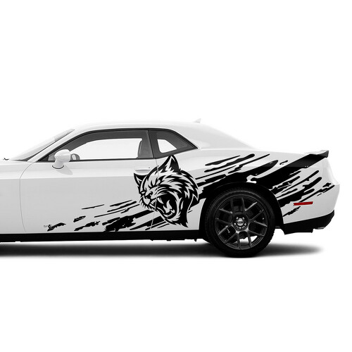 Wildcat Logo Mud Splash Side Vinyl Decal Sticker for Dodge Challenger