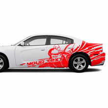 Mud Splash & Custom Text Side Vinyl Decal Sticker for Dodge Challenger_2