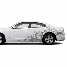 Honeycomb & Mud Splash Side Vinyl Decal Sticker for Dodge Challenger_2