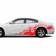 Honeycomb & Mud Splash Side Vinyl Decal Sticker for Dodge Challenger_3