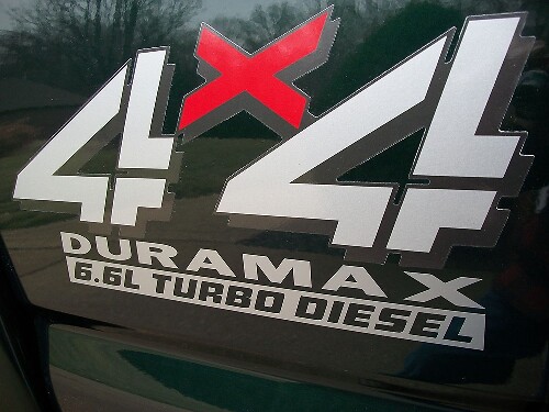 2x 4x4 Duramax 6.6L Turbo Diesel Vinyl Decal Stickers