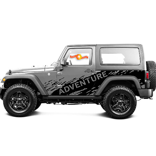 Mud Splash Adventure Side Door 2 Vinyl Decal Sticker for Jeep Wrangler