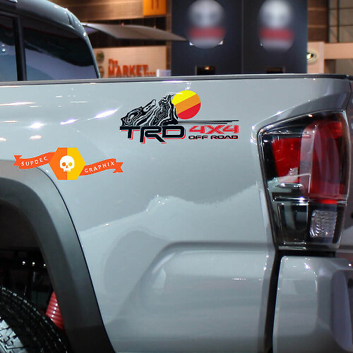 TRD Topographic Logo Vintage Side Vinyl Decal For Toyota Tacoma