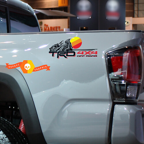 TRD Topographic Logo Vintage Side Vinyl Stickers Decal For Toyota Tacoma 1