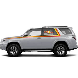 Side New Stripe Lines Sunset  Side Vinyl Sticker Decal fit to Toyota 4Runner 13-22 TRD Fifth generation