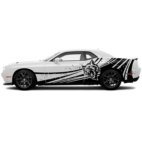 Hellcat Destroyed Grunge Door Side Vinyl Decal Sticker for Dodge Challenger