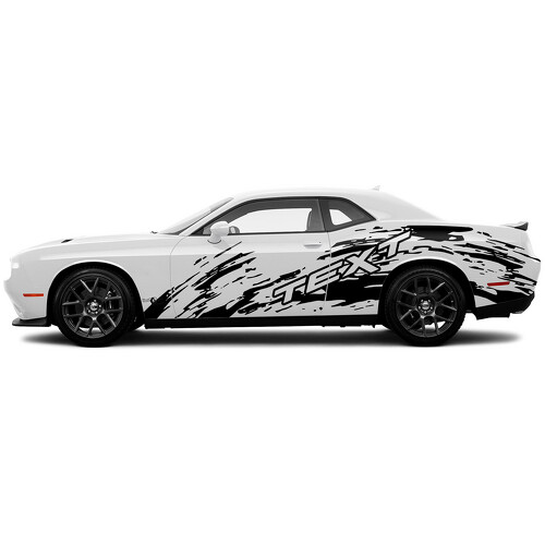 Custom Text Mud Splash Style Side Vinyl Decal Sticker for Dodge Challenger