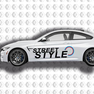 Street Style Custom BMW M colors Set Of Side Decals For M4 M5 M6 F82 F83 M3 440 340