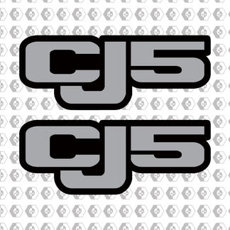 Pair Jeep CJ5 - 2 Colors - Vinyl Decal Sticker Off Road CJ 5 Trails Rock Crawling 4x4