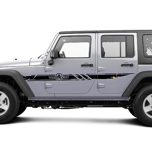 Disctessed Custom Army Star Side Stripes Vinyl Decal Kit for Jeep Wrangler