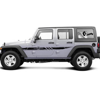 2 Side Jeep Wrangler Destroyed Military Army Star Doors Side Vinyl Decals Graphics Sticker Stily 2