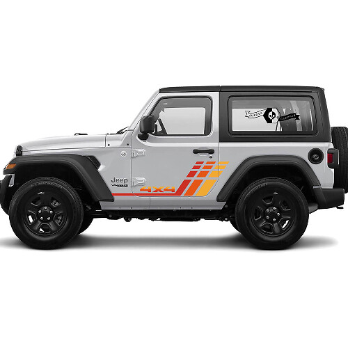 Rubicon Retro Vintage 4x4 2 Doors Racing Stripe Kit Sport Off Road Graphic for Jeep Rubicon