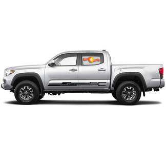 Modern Pair Stripes for 2015-2021  Tacoma Side Rocker Panel Vinyl Stickers Decal fit to Toyota Tacoma Modern