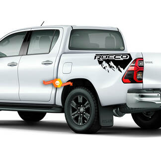 Toyota Hilux 2016 - 2021 Rocco Off Road Rear Bed Mountains Destroyed Stickers Decals Trd Trunk 