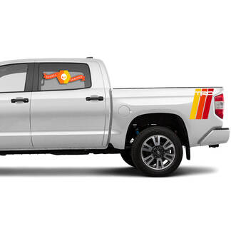 Pair of Three Colors Old School Toyota Tundra TRD Stripes Side Vinyl Decals Stickers for Toyota Tundra - Three Exterior Colors