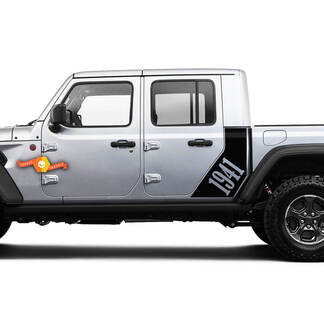 Jeep Gladiator Side War 1941 Star decal Factory Style Body Vinyl Graphic Stripes Kit 2018-2022