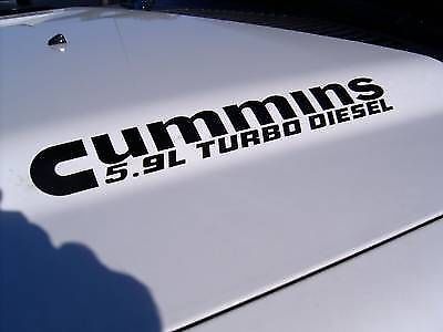 2x 5.9 Cummins Turbo Diesel Hood Decal Stickers for Dodge Ram