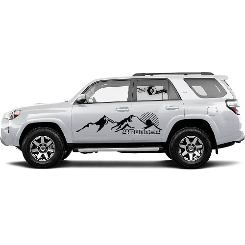 2x 4Runner Side Doors Vinyl Mountains Decals WRAP Stickers for Toyota 4Runner TRD 