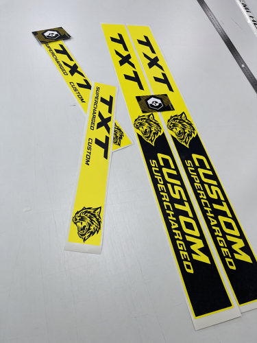 SRT Hellcat Style Yellow Black Custom TXT Cat Sill Set Door Vinyl Decal Sticker for Dodge Challenger