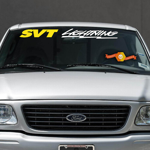 Lightning Windshield Banner Window Topper Vinyl Sticker Decal 2 Colors for Ford SVT