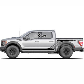 2 Pair Ford F150 Raptor 2020-2022 New side bed and Raptor Side Rocker Panel graphics decal sticker