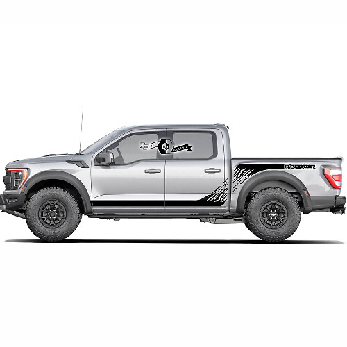 Side Bed And Rocker Panel Graphics Decal Sticker Set Of 2 for Ford F150 Raptor 2020-2022