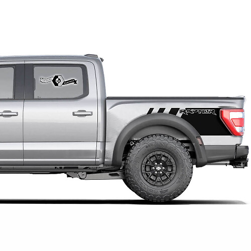 Modern Logo Side Bed Graphics Decal Sticker Pair for Ford F150 Raptor 2020-2022