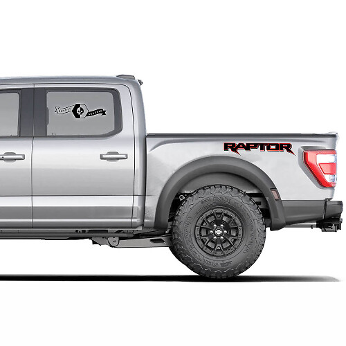 Logo Side Bed Graphics Decal Sticker 2 Colors Pair for Ford F150 Raptor 2020-2022