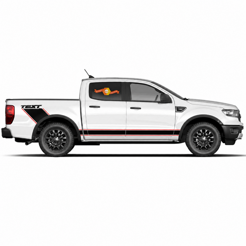 Custom Text Full Size Stripe Decal Sticker Pair for Musclecar truck power truck