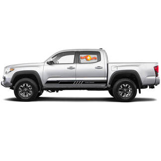 Modern 2x Stripes for 2015-2021 Toyota Tacoma Side Rocker Panel Vinyl Stickers Decal fit to Toyota Tacoma Modern