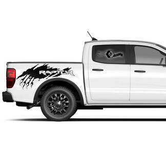 Pair Modern New Ford F150 Raptor 2022 Scratch Claws logo Side Bed Graphics Decal sticker