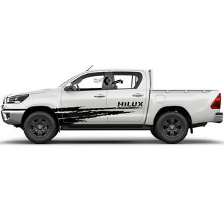 Pair Toyota Hilux 2022 Rally Doors Stripe Side Splash Distressed WRAP Vinyl Stickers Decal Graphic