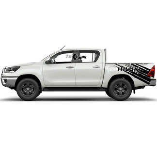 Pair Toyota Hilux 2022 Rally Side Bed Splash Distressed WRAP Vinyl Stickers Decal Graphics