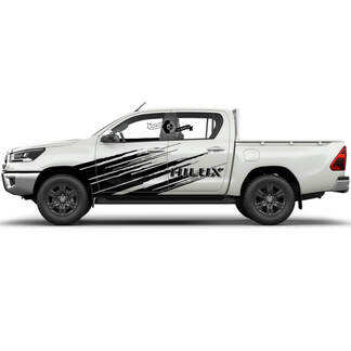 Pair Toyota Hilux 2022 Rally Doors Mud Side Splash Distressed WRAP Vinyl Stickers Decal Graphic