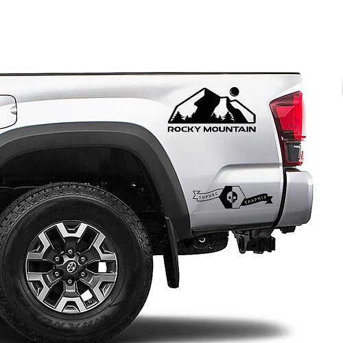 2x Toyota Tacoma Side Bed Rocky Mountain Decal Sticker Graphics