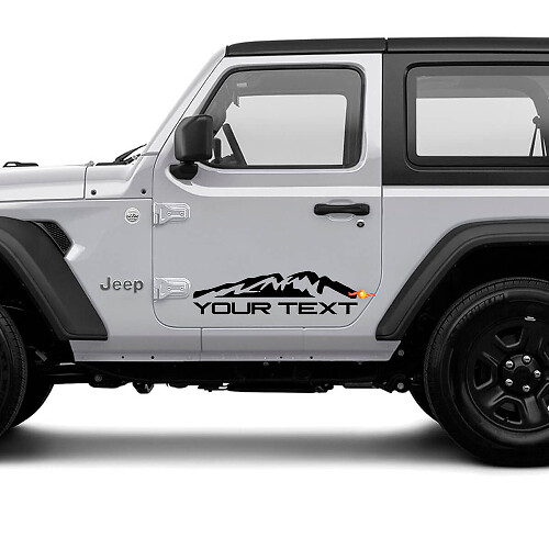 Custom Mountain Side Vinyl Decal Set for Jeep Wrangler Unlimited