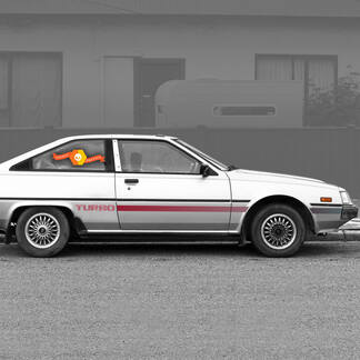 Mitsubishi Cordia Turbo Striping Kit Cordia 2x Seitenstreifen Vinylkörperabziehbilder Aufkleber Grafik